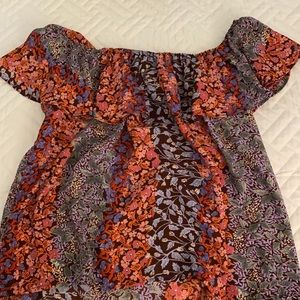 Anthropologie floral off the shoulder top